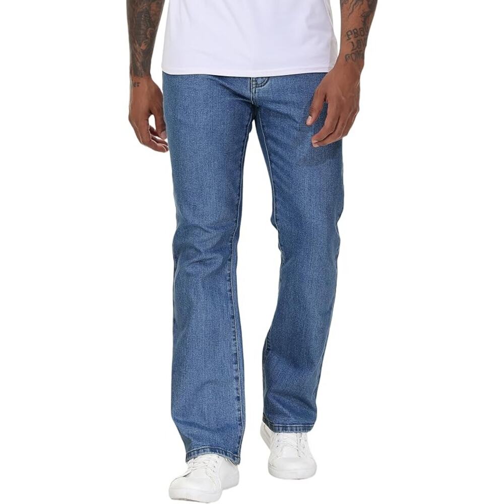 NEW MZNBURAM Men’s Stretch Regular Fit Bootcut Flared Jeans Denim Size 32